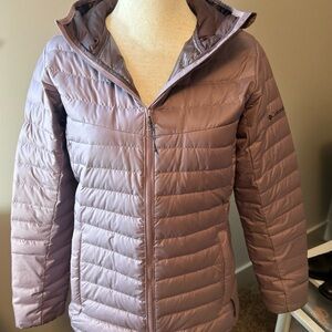 Columbia Women's Lavender Puffer Jacket 650 Omni Heat EUC